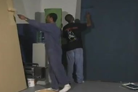 Tired Painters Take A Break And nail On The Floor