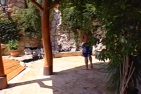 Two guys Have fun In The charming Summer Sun.