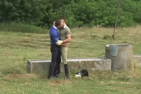 Two How fellows Have Sex In The Field