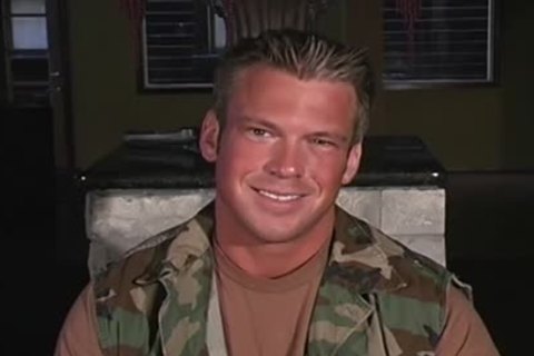 Hunky Army man Masturbates