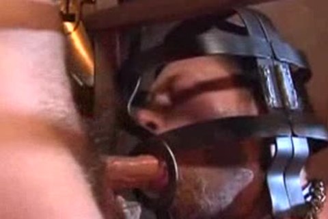 Caged boy and a 3 some