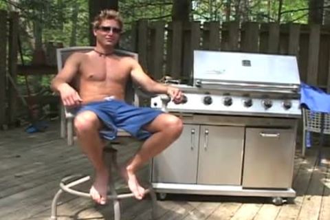 Grilling and Stroking... MY dick!!!