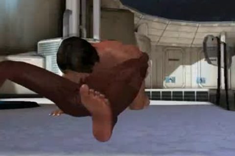 3D dude driled by a ladyman