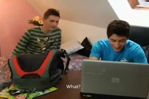 Two youthful dudeents poke after exam