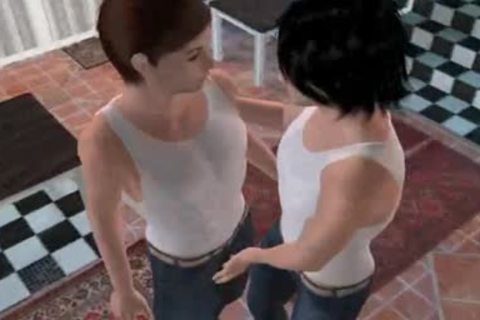 Three concupiscent 3D mans get it on