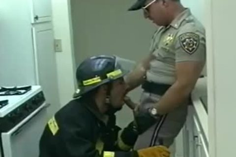 dirty Hard Bodied Muscled homosexual Bears In Uniform pounding Hard