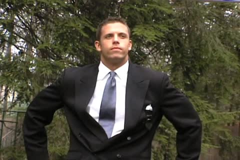 dirty dude In Suit undresss And Beats Off