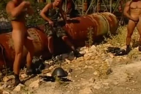 Entry Squad With Three Uniform dude jerking off Their weenies