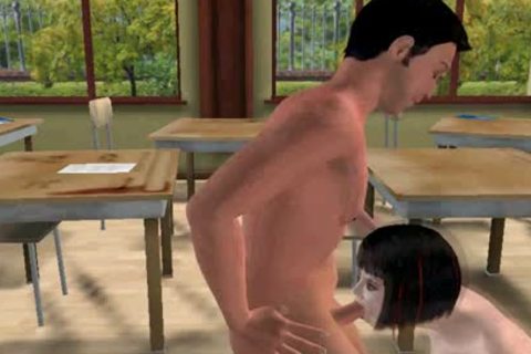 3D ladyman receives Double Teamed