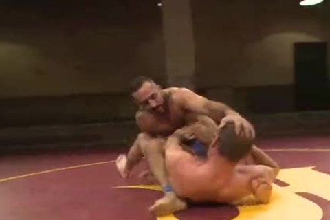homosexual Wrestling Match With undressping Off Shorts