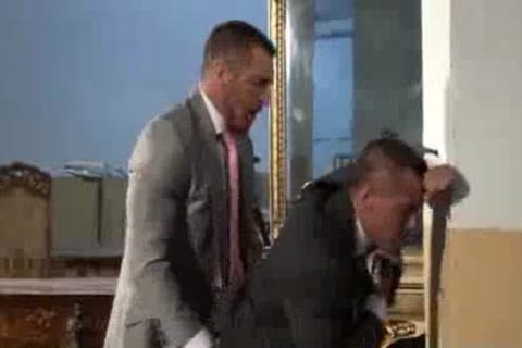 Slamming hard muscle in uniform