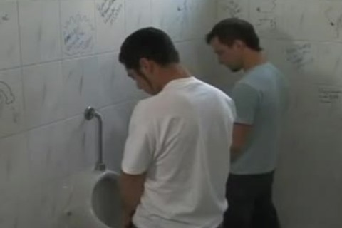 Argentinian males poke in a restroom