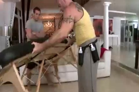 concupiscent Masseur Using Tongue, sextoy & cock