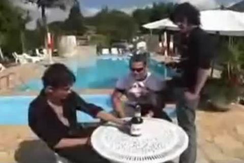 gay Threeway pound By The Pool