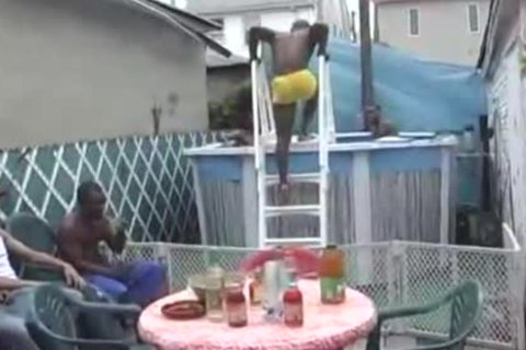 Pool Party Turns Into A hawt black gay group sex