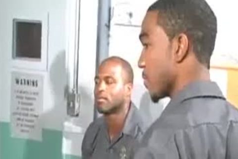 Uniformed Interracial grouppoke