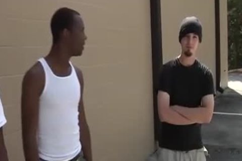 Interracial twink sucks On knob