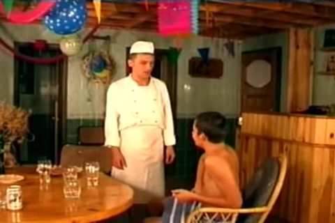 gay Customer fucks A young waiter