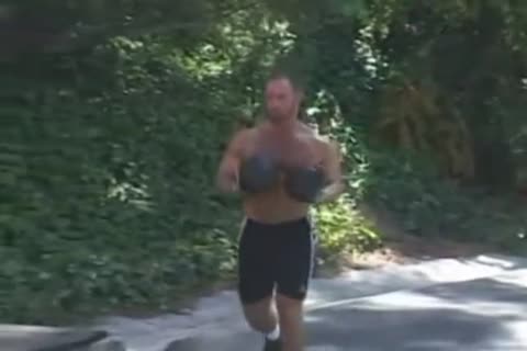 bushy Muscle fellow Eric gets poked by a hung twink