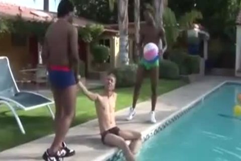 hawt Interracial homosexual twinks Outdoor slam