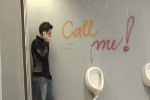 Public bathroom nakedback