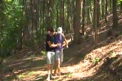 2 boys strippedback In Park