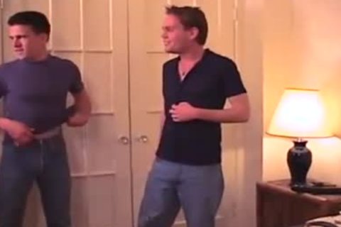 horny gay guys Threeway pooperhole\n group sexing