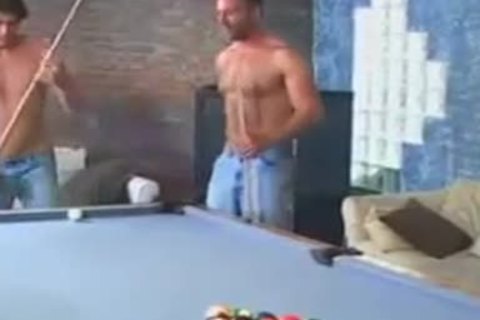 dad And Lad On Pool Table