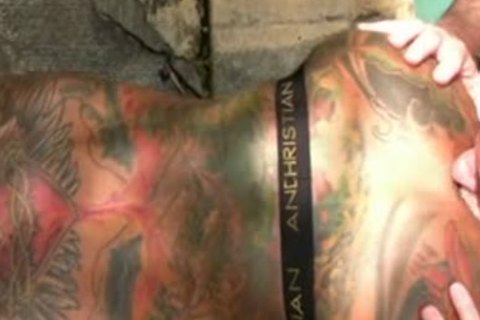 Tattoo Muscle daddy Pool Sex