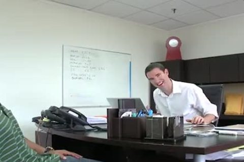 Banker receives howdys arse Gaped In howdys Office