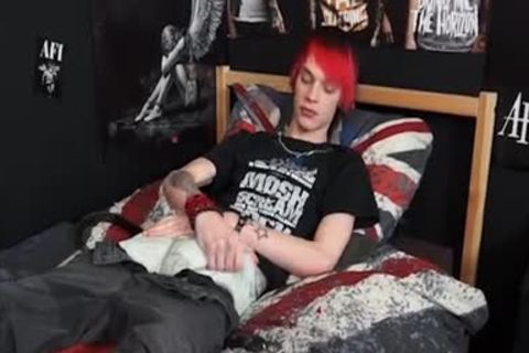 Emo twink man Rubs One Out