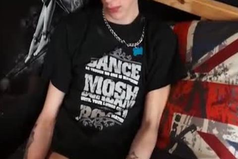 Emo twink man Rubs One Out