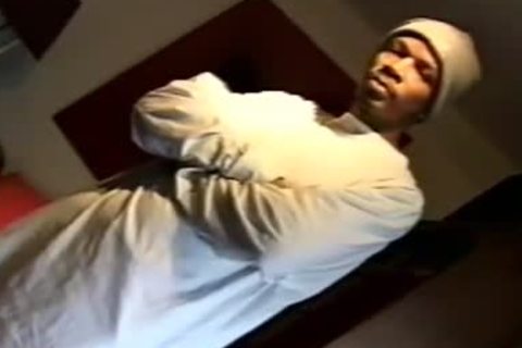 Athletic jerking black cock