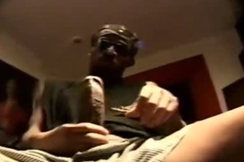 Athletic jerking black cock