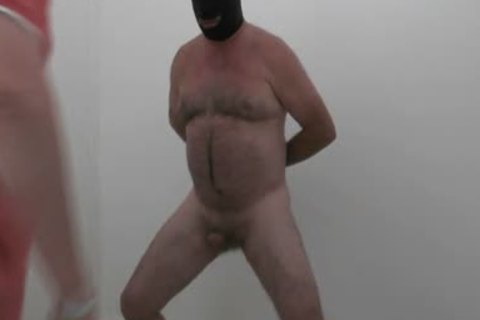 undresses nude And Requests Balls To Be Kicked