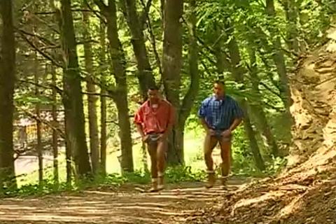 Hunky Muscle Sharks groupplow booty In Tthis chab Woods