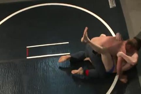 Two homosexual Wrestling And Getting in nature's garb In The Ring