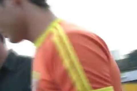 worthwhile Booted homosexual guys nailing In trio Action