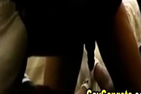 Two young gay black boyz engulf dick And fuck