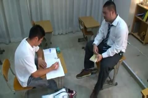 beefy asian Teacher And Muscle Student engulfing And nailing.