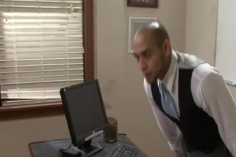 excited gay gets Nailed And Cummed In The Office