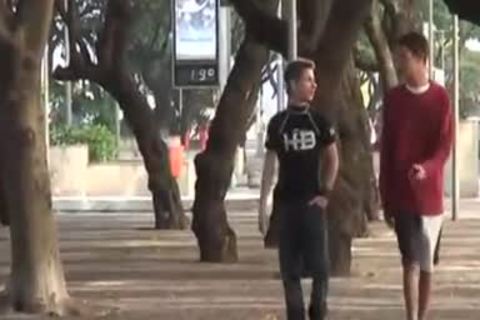 homosexual Latino legal age teenager Slobbers A fat Shaft