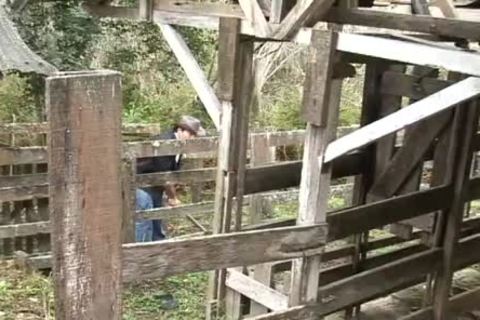 Two tasty Rancher dudes poke outdoors