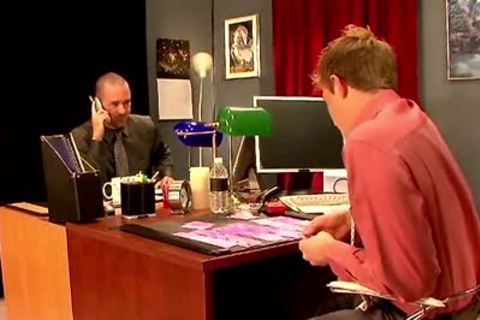 homosexuals bang In 3some At Work