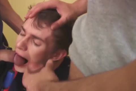 Luscious homosexual three-some wazoo pounding