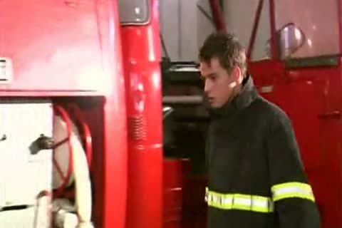 Muscled firefighter goes in for nailing