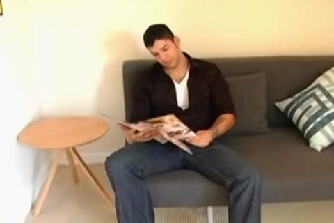 A lusty muscular lad jerking off