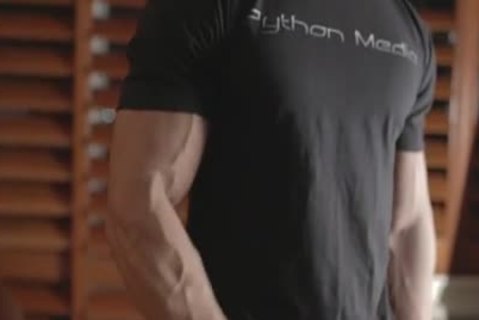 Muscle Hunk Jerks Off