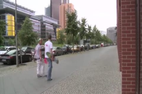 Two homosexuals fucking outdoors In The city