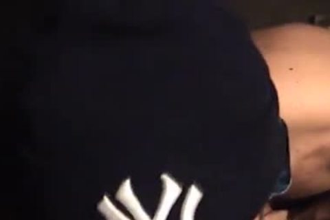 excited gay trio engulfing